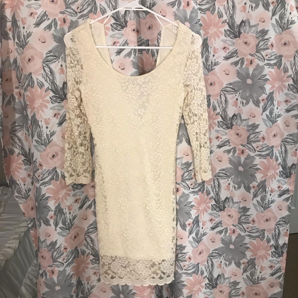 NEVER WORN OFF WHITE LACE BODYCON DRESS